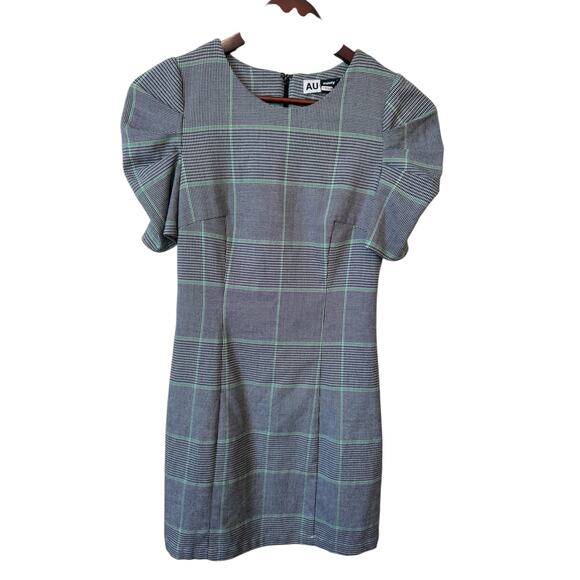 AMANDA UPRICHARD x NUULY Westwick Dress Mini Size Small Petite Plaid Puff Sleeve - Picture 4 of 10